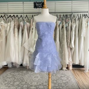 Strapless Periwinkle Tiered Dress